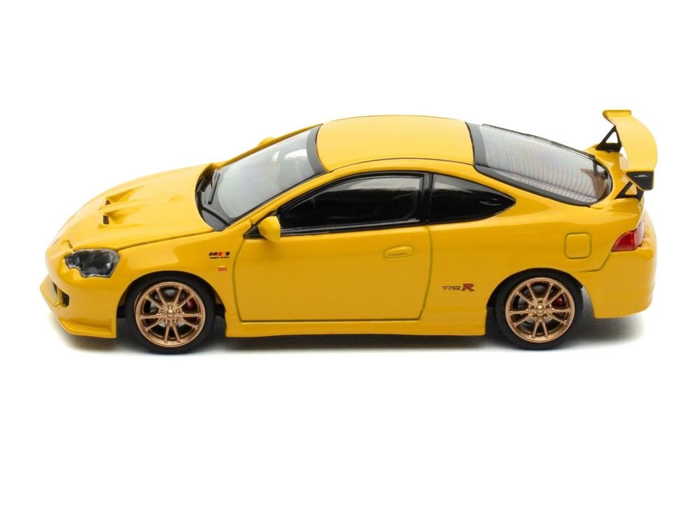 Honda Integra Type R (DC5) MUGEN RHD (Right Hand Drive) Phoenix Yellow 1/64 Diecast Model Car by MotorHelix view 3