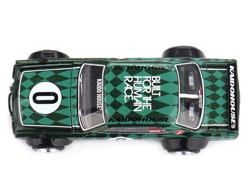 Nissan Skyline 2000GT-R (KPGC10) RHD (Right Hand Drive) #0 "Cortez V1" Green with Graphics (Designed by Jun Imai) "Kaido House" Special 1/64 Diecast Model Car by Mini GT view 5