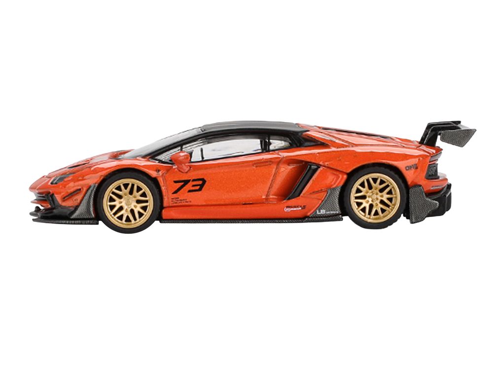 Lamborghini Aventador "LB-Works" Orange with Matt Black Top "Malaysia Diecast Expo (MDX) 2025" Limited Edition 1/64 Diecast Model Car by Mini GT view 3