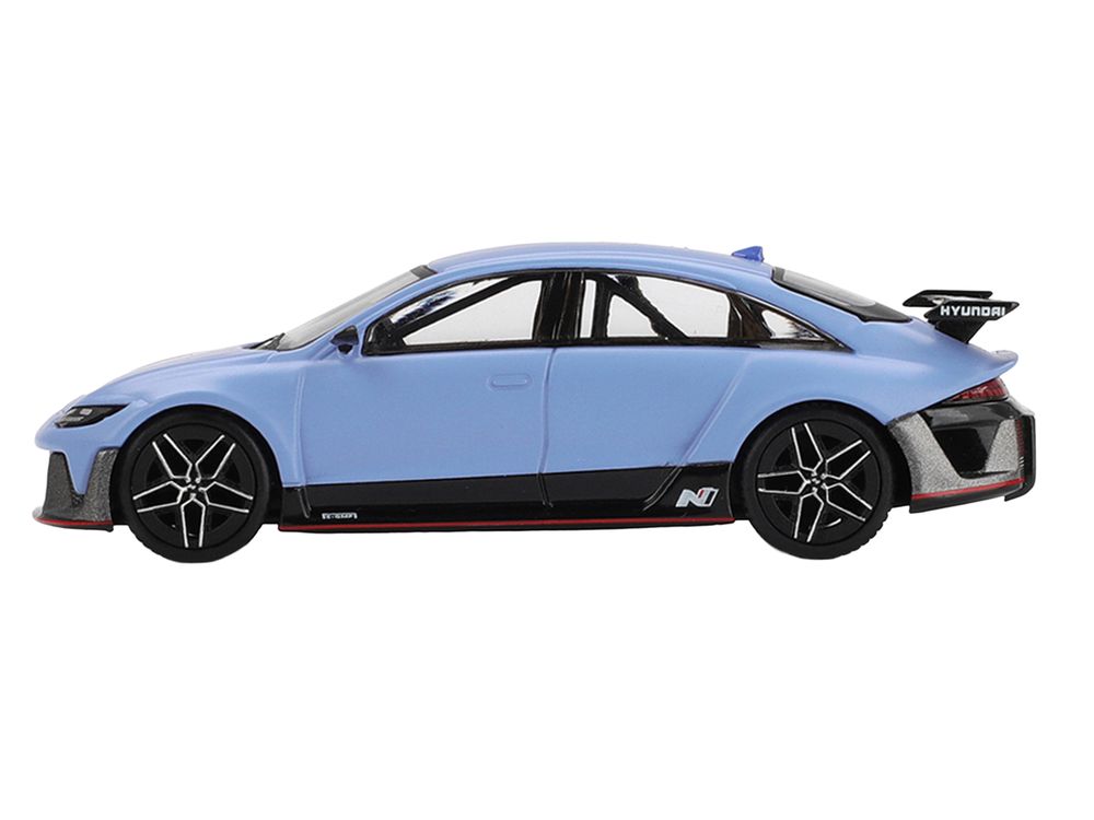 Hyundai RN22e (VP1) Light Blue with Blue Stripe Limited Edition 1/64 Diecast Model Car by Mini GT view 3