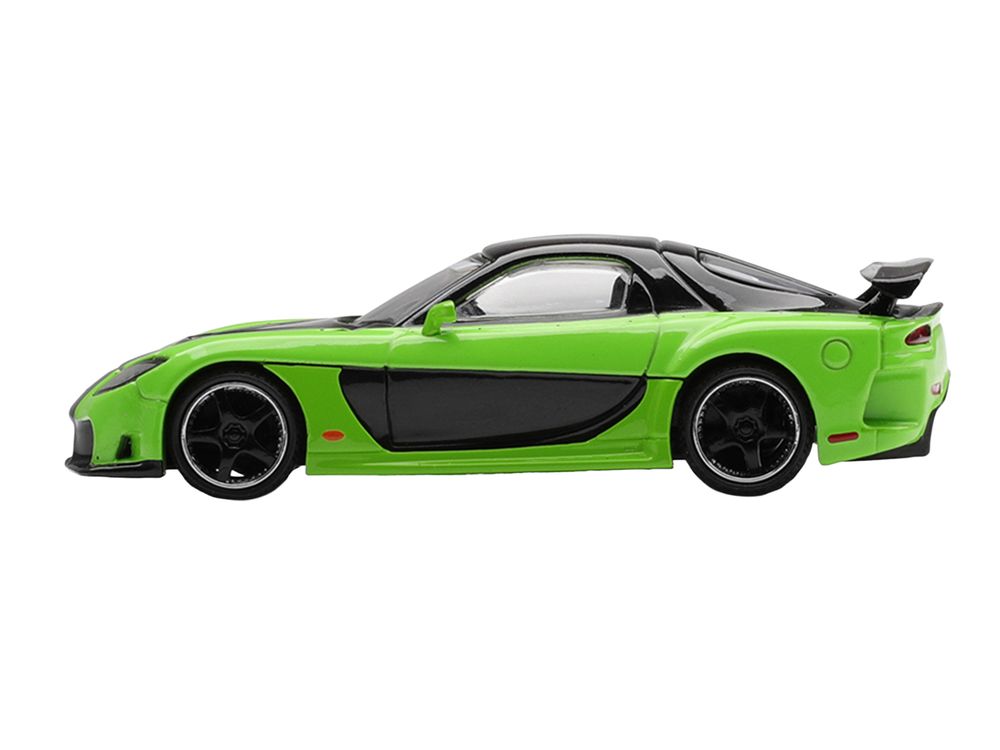 Mazda RX-7 VeilSide Fortune7 Green and Black Limited Edition 1/64 Diecast Model Car by Mini GT view 3