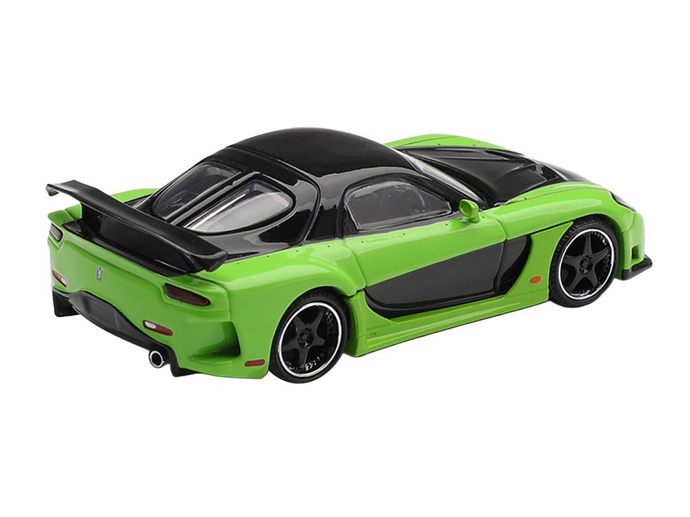 Mazda RX-7 VeilSide Fortune7 Green and Black Limited Edition 1/64 Diecast Model Car by Mini GT view 4