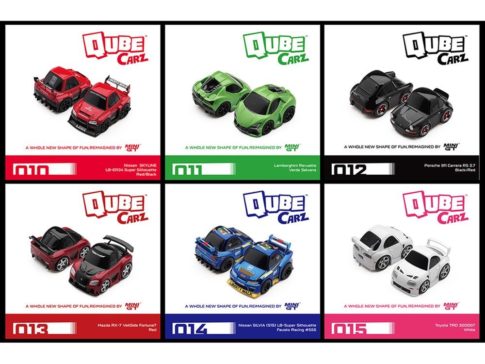 "QubeCarz" Series #3 Set of 6 pieces 1/64 Diecast Model Cars by Mini GT view 3