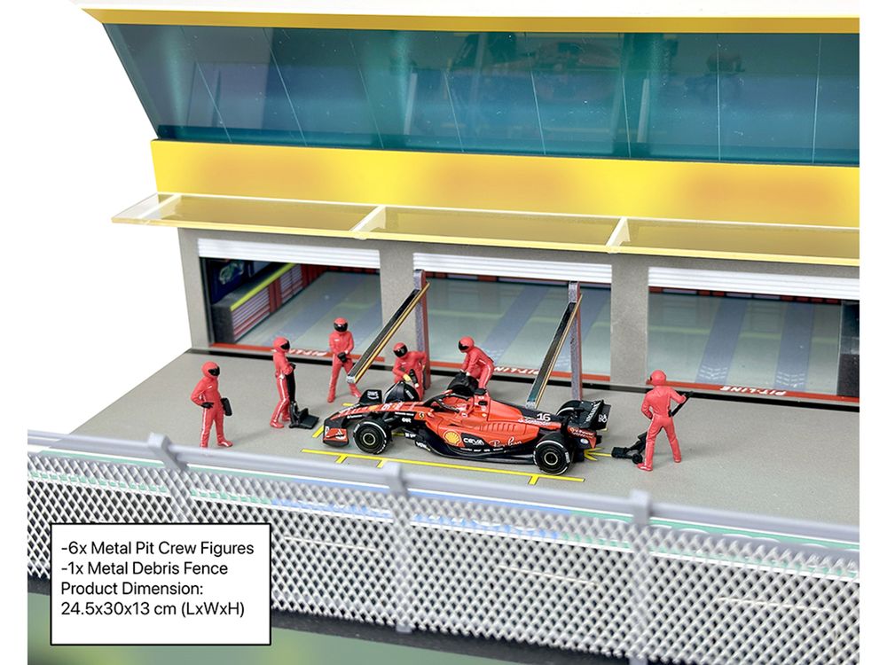 Grand Prix Paddock Diorama "Team Red" with LED Lights for 1/64 Scale Models by American Diorama view 4