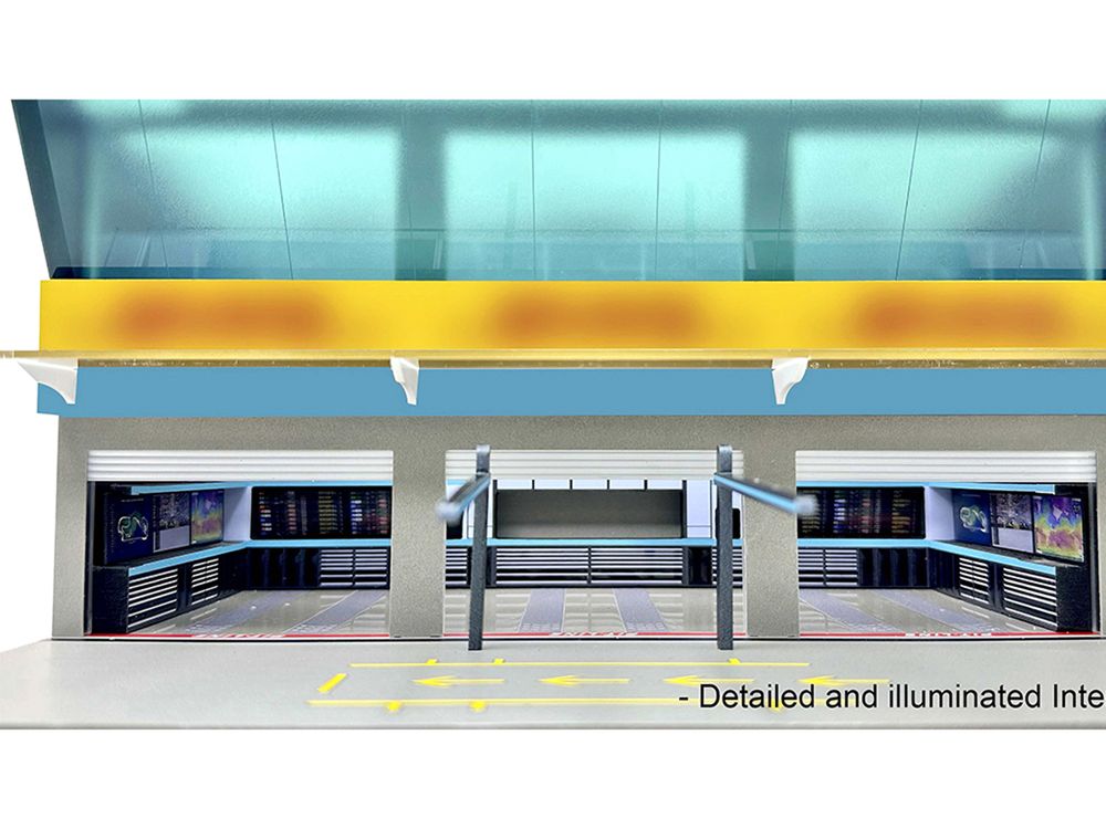 Grand Prix Paddock Diorama "Team Black" with LED Lights for 1/64 Scale Models by American Diorama view 4