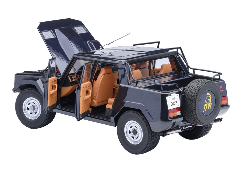 Lamborghini LM002 Blu Acapulco Blue Metallic 1/18 Model Car by Autoart view 3