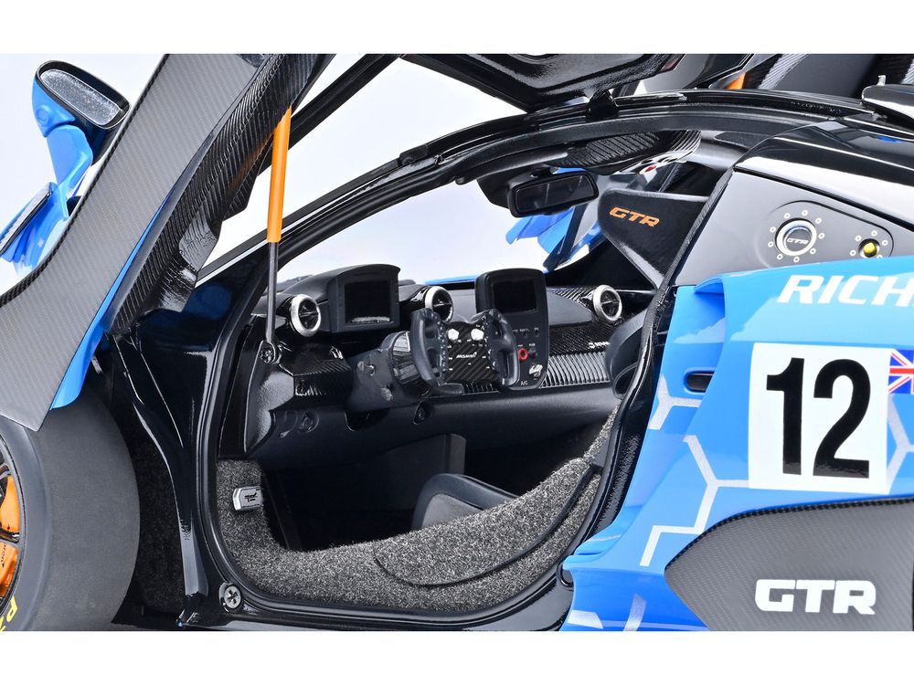 McLaren Senna GTR #12 "Presentation Car" Blue with Black Top and Graphics 1/18 Model Car by Autoart view 4
