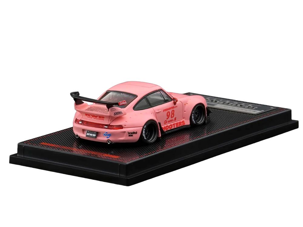 RWB 993 #98 "Hooters" Matt Pink 1/64 Diecast Model Car by Ignition Model view 3
