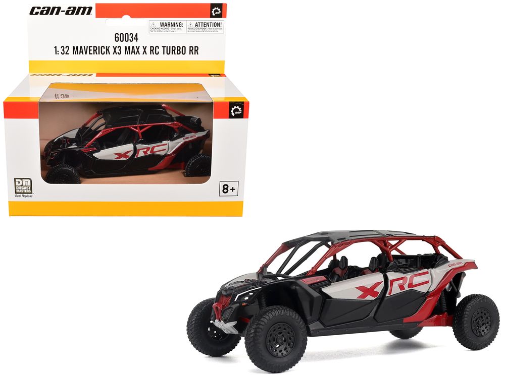 Can-Am Maverick X3 MAX X RC Turbo RR Gray and Red 1/32 Diecast Model by BRP Models