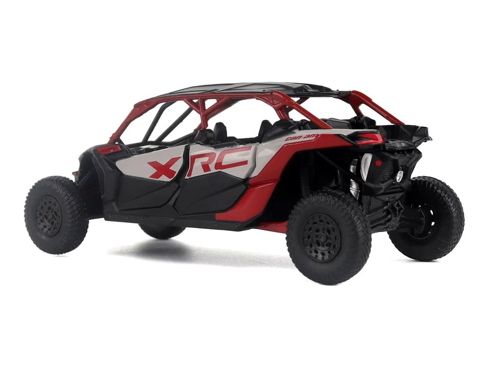 Can-Am Maverick X3 MAX X RC Turbo RR Gray and Red 1/32 Diecast Model by BRP Models view 3
