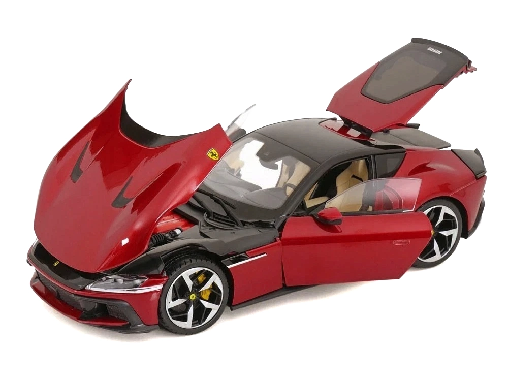 2024 Ferrari 12Cilindri Red Metallic with Black Top 1/18 Diecast Model Car by Polistil view 2