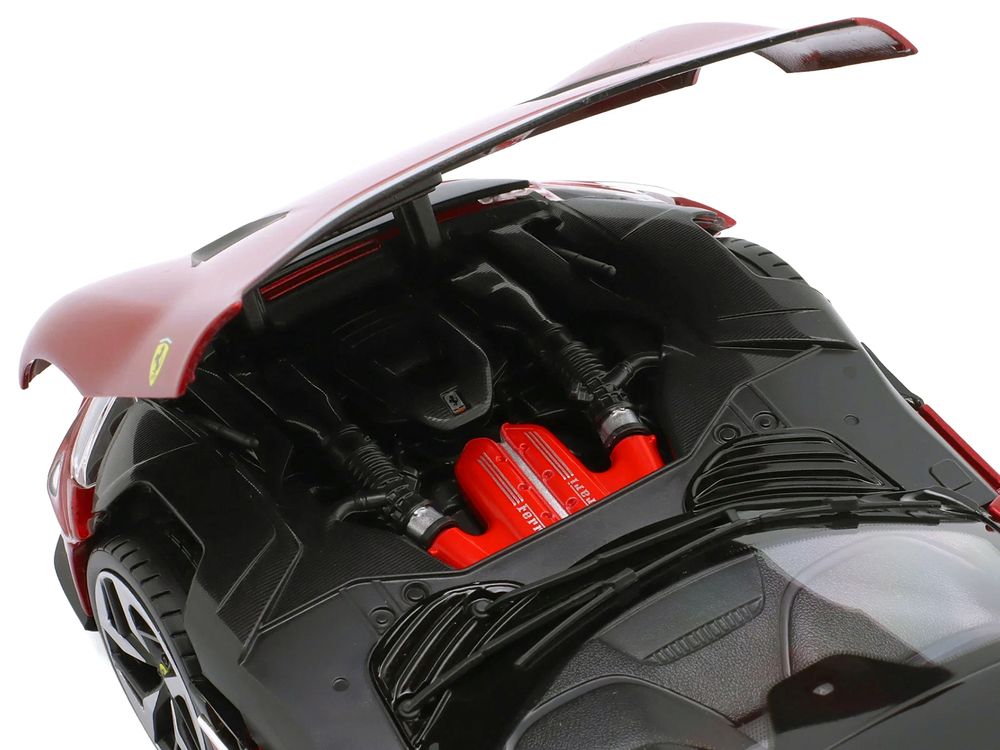 2024 Ferrari 12Cilindri Red Metallic with Black Top 1/18 Diecast Model Car by Polistil view 3