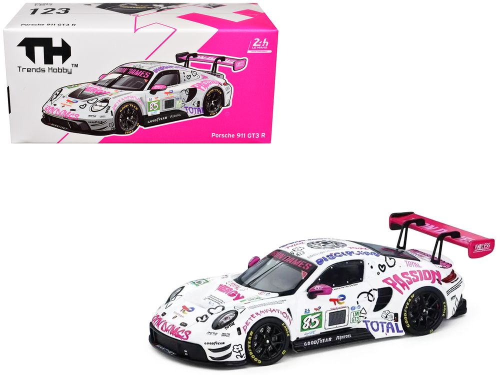 Porsche 911 GT3 R (992) #85 Sarah Bovy - Rahel Frey - Celia Martin "Iron Dames" LMGT3 Class "24 Hours of Le Mans" (2025) 1/64 Diecast Model Car by Trends Hobby