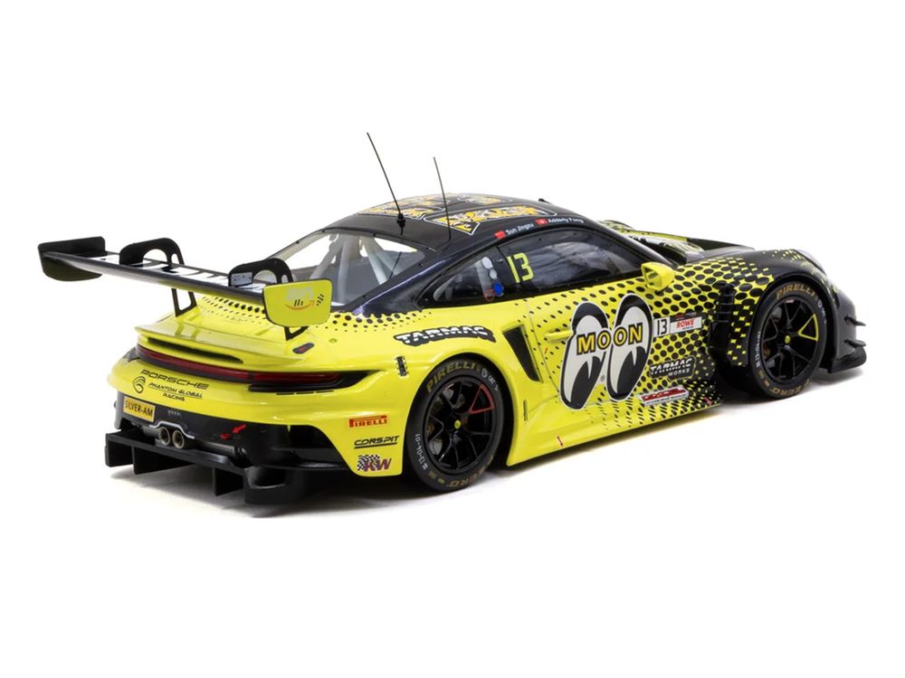 Porsche 911 GT3 R (992) #13 Sun Jingzu - Adderly Fong "Phantom Global Racing - Mooneyes" "GT World Challenge Asia - Fuji Speedway" (2025) "Hobby18" Series 1/18 Diecast Model Car by Tarmac Works view 3