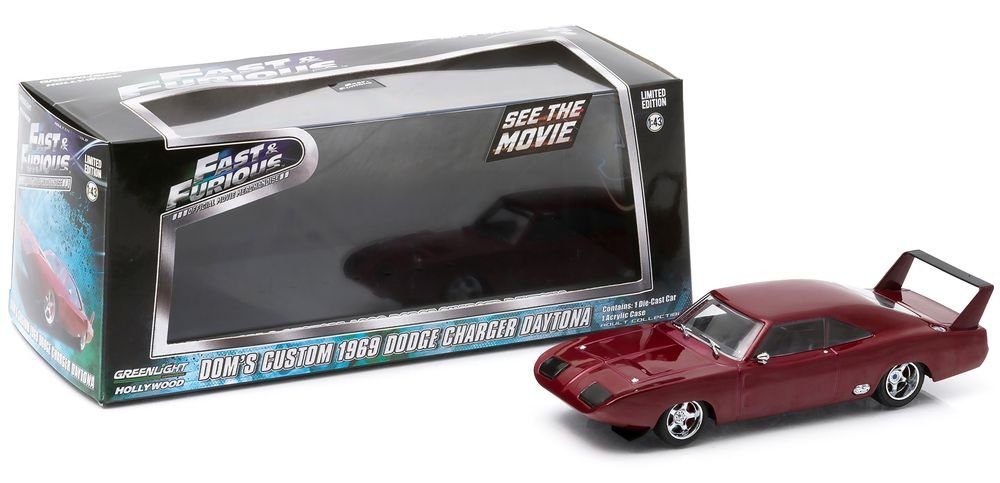 Dom's 1969 Dodge Charger Daytona Maroon "Fast and Furious 6" Movie (2013) 1/43 Diecast Model Car by Greenlight view 4