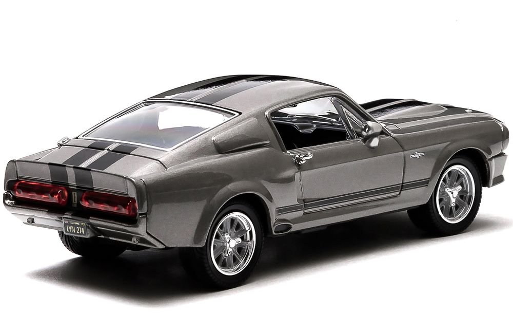 1967 Ford Mustang Custom "Eleanor" Gray Metallic with Black Stripes "Gone in 60 Seconds" (2000) Movie 1/43 Diecast Model Car by Greenlight view 3