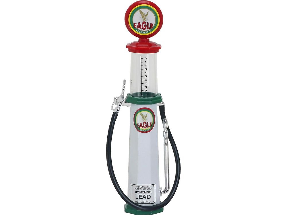 Eagle Gasoline Vintage Gas Pump Cylinder 1/18 Diecast Replica by Road Signature view 2