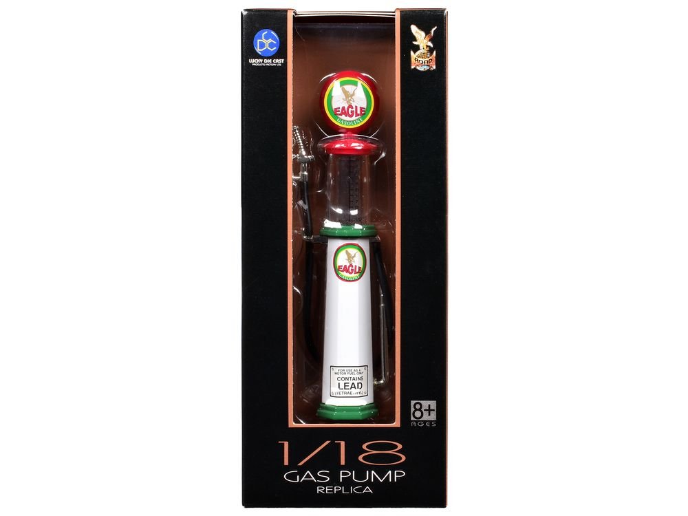 Eagle Gasoline Vintage Gas Pump Cylinder 1/18 Diecast Replica by Road Signature view 3