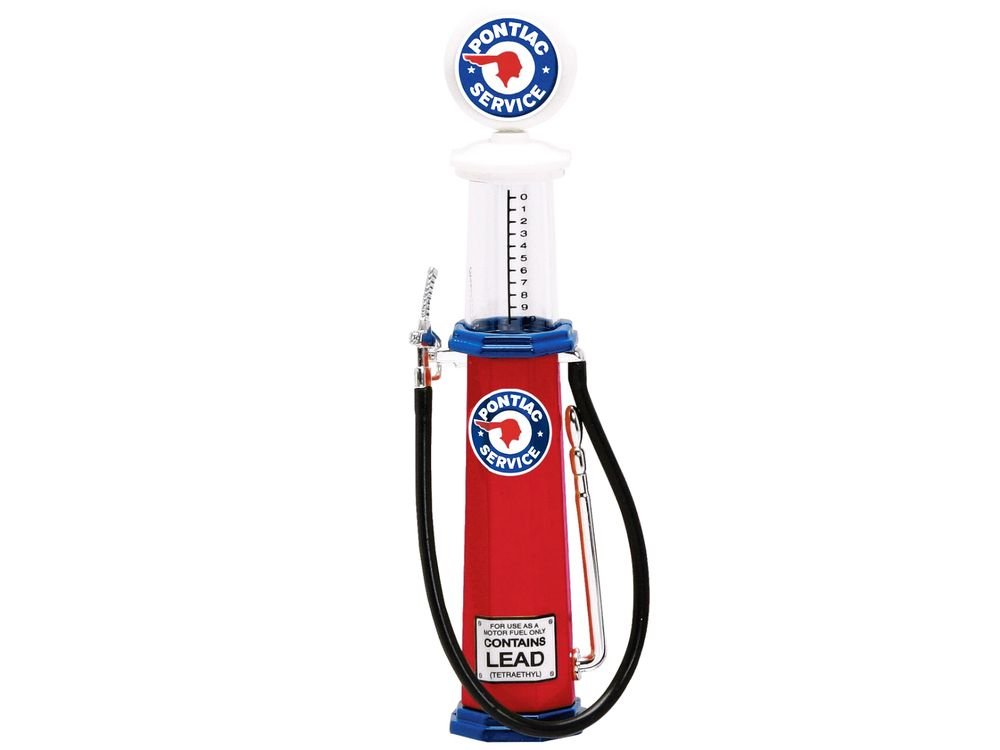 Pontiac Gasoline Vintage Gas Pump Cylinder 1/18 Diecast Replica by Road Signature view 2
