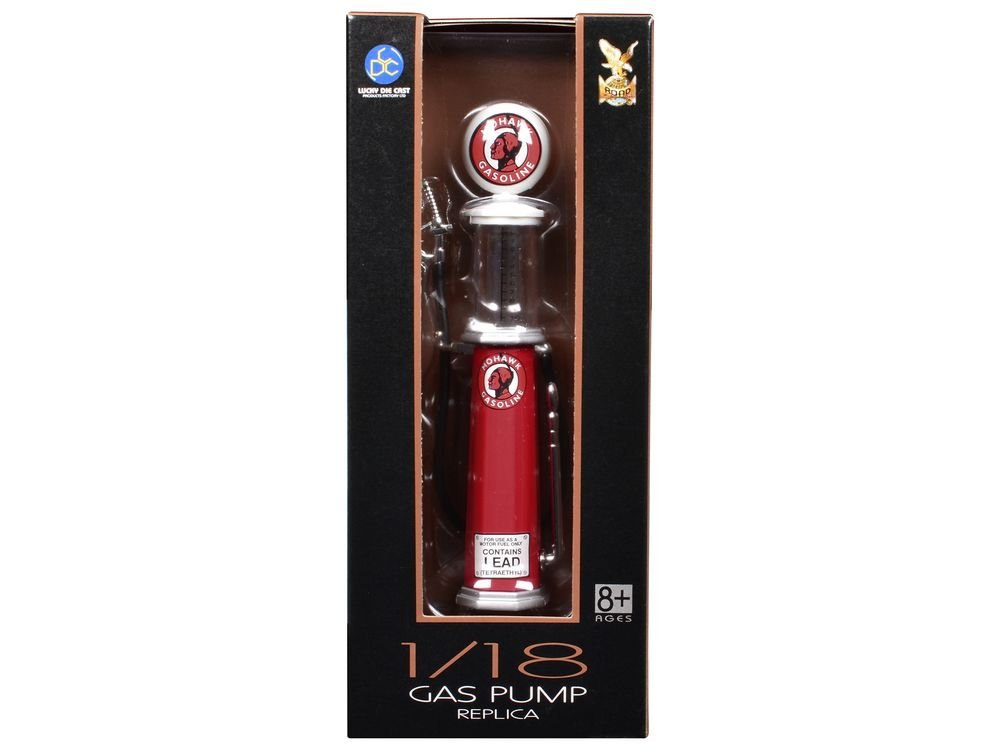 Mohawk Gasoline Vintage Gas Pump Cylinder 1/18 Diecast Replica by Road Signature view 3