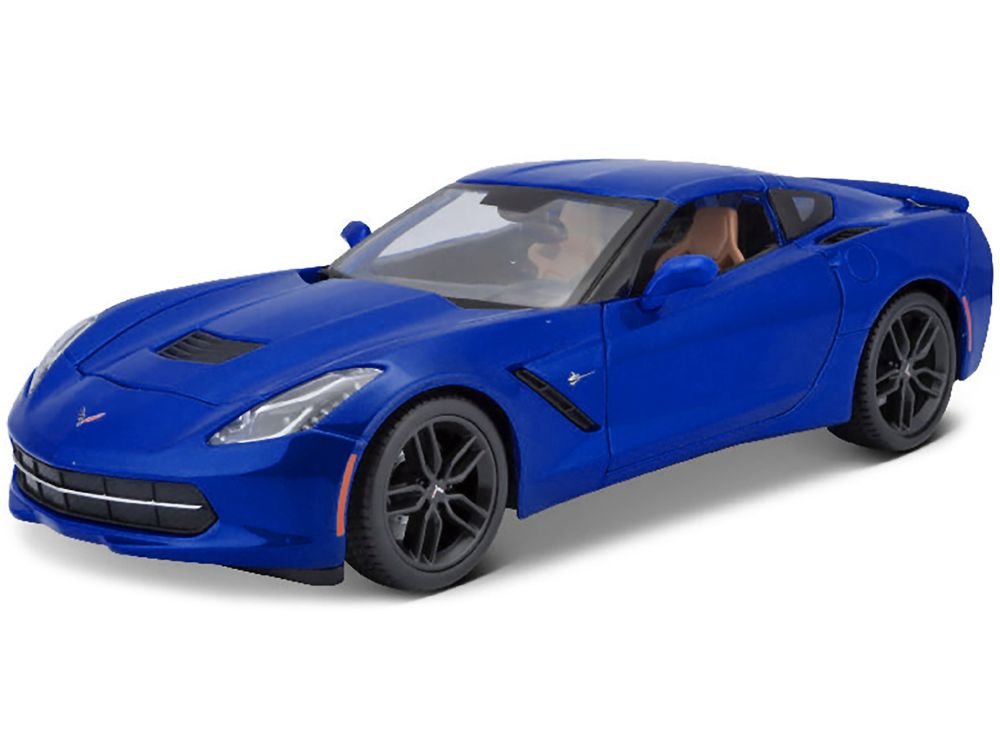 2014 Chevrolet Corvette Stingray C7 Z51 Blue Metallic 1/18 Diecast Model Car by Maisto view 2