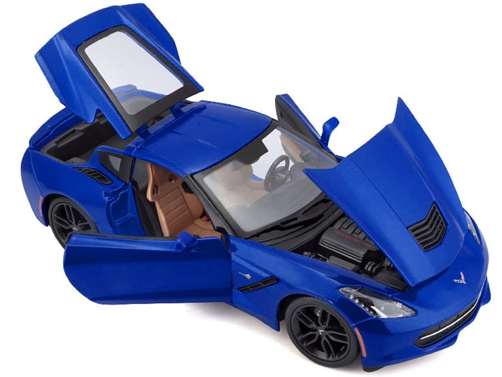 2014 Chevrolet Corvette Stingray C7 Z51 Blue Metallic 1/18 Diecast Model Car by Maisto view 3