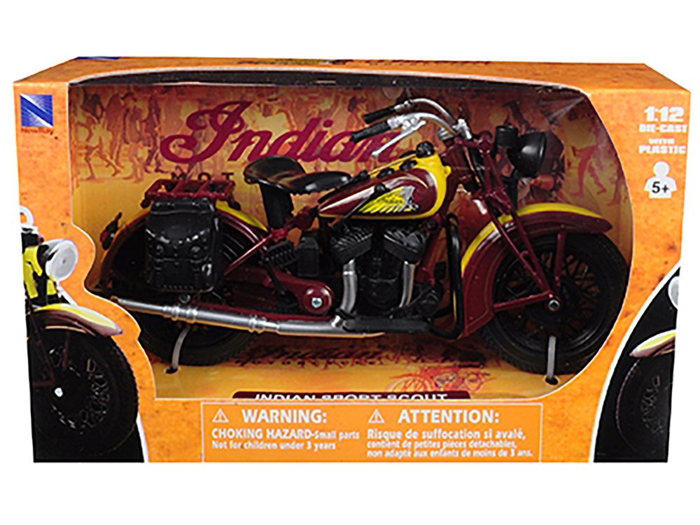 1934 Indian Sport Scout Bike 1/12 Diecast Motorcycle Model by New Ray view 3