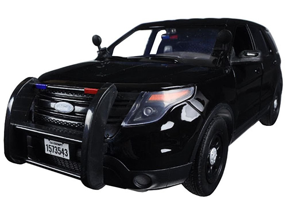 2015 Ford Police Interceptor Utility Special Service Plain Black 1/18 Diecast Model Car by Motormax view 2