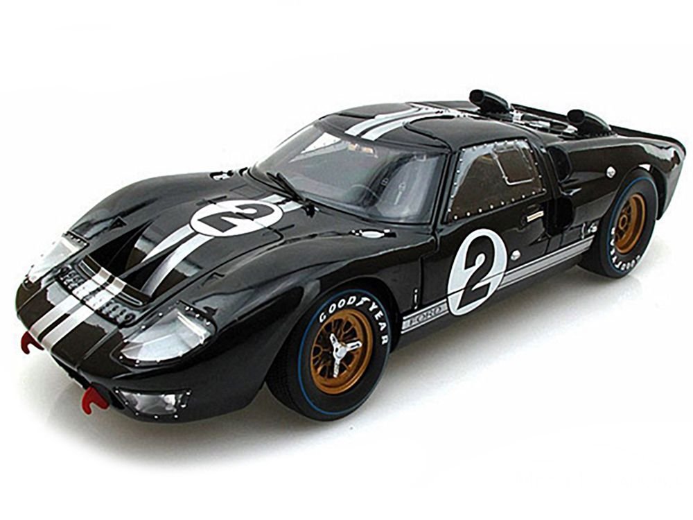 1966 Ford GT-40 MK II #2 Black 1/18 Diecast Model Car by Shelby Collectibles view 2