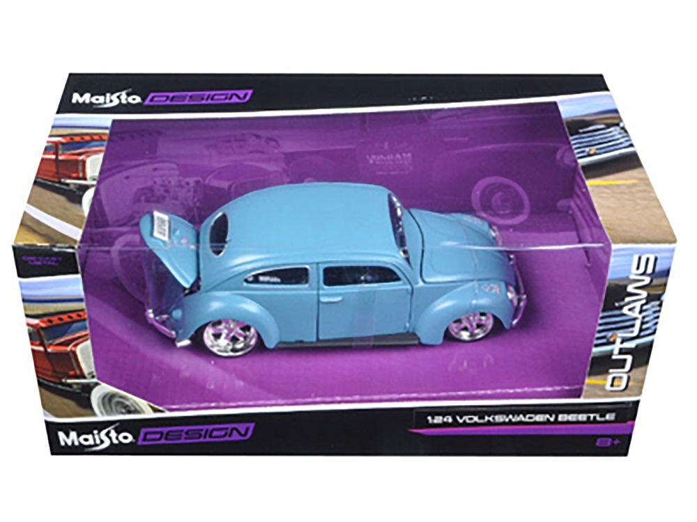 Volkswagen Beetle Blue "Outlaws" 1/24 Diecast Model Car by Maisto view 3