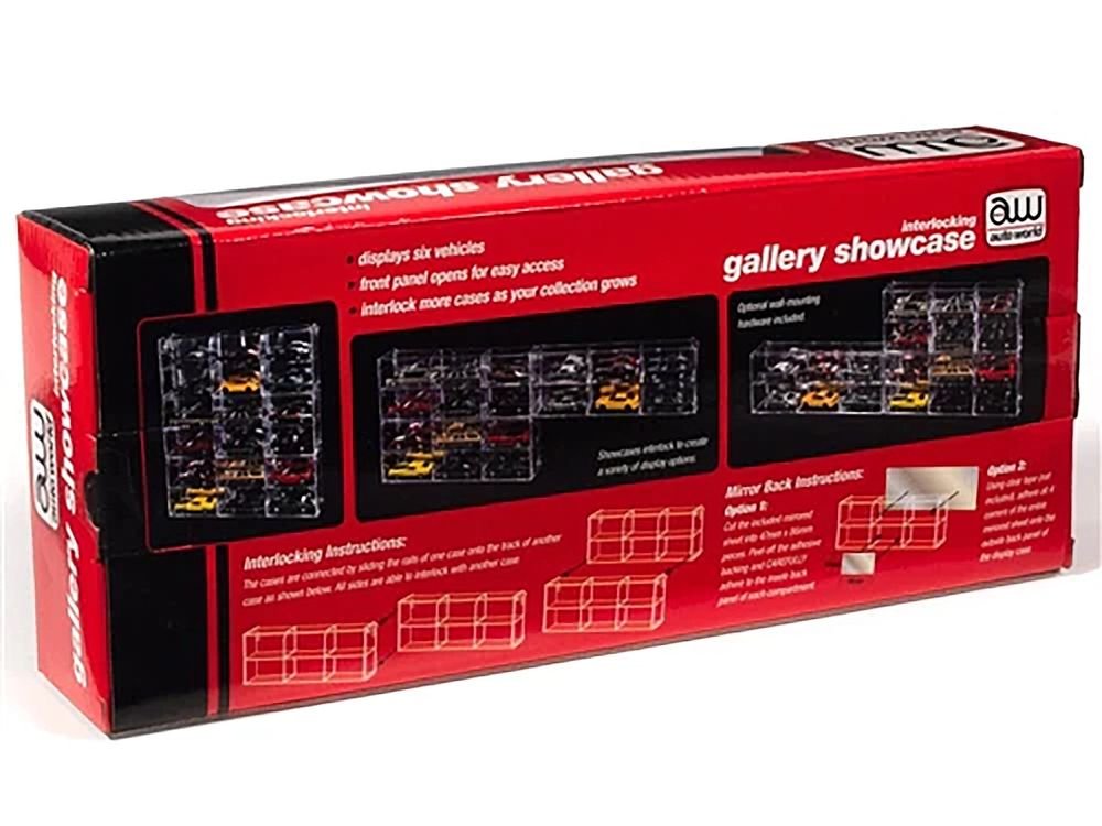 6 Car Interlocking Collectible Display Show Case for 1/64 Scale Model Cars by Auto World view 2