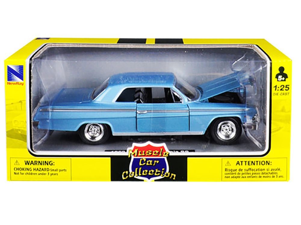 1962 Chevrolet Impala SS Blue 1/25 Diecast Model Car by New Ray view 3