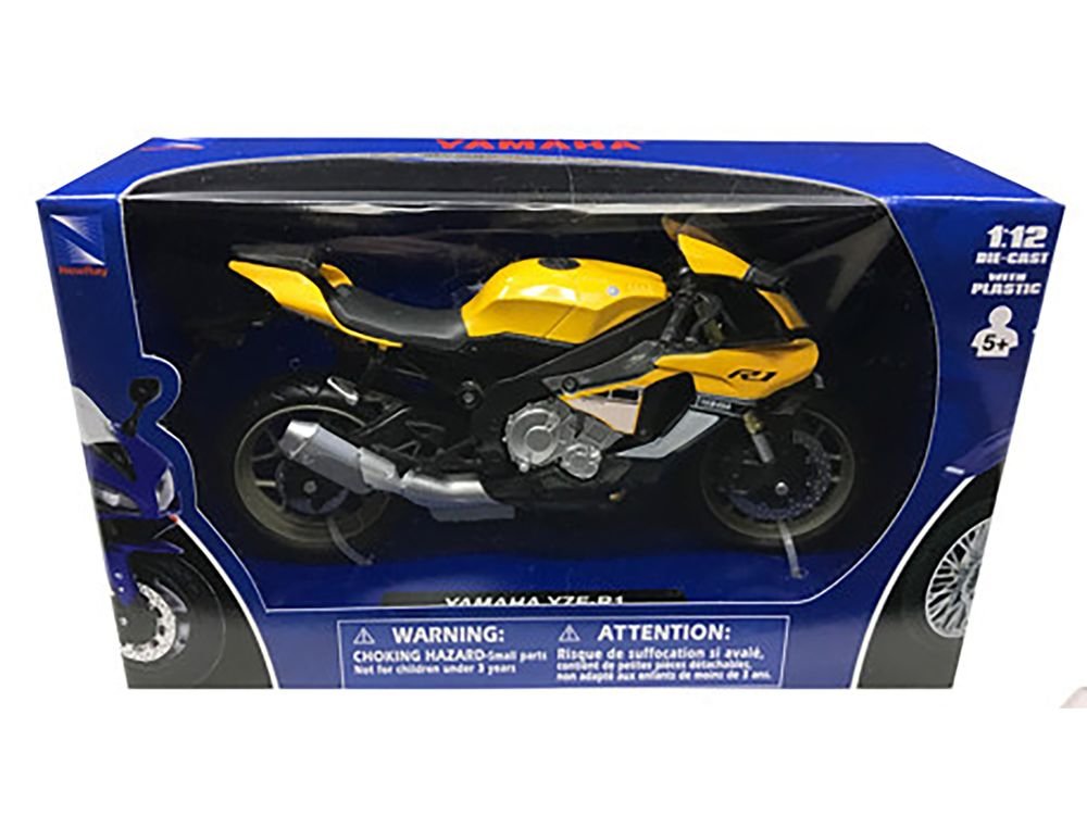2016 Yamaha YZF-R1 Yellow Motorcycle Model 1/12 by New Ray view 2