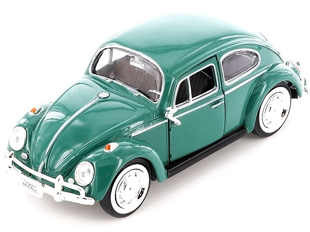 1966 Volkswagen Beetle Green 1/24 Diecast Model Car by Motormax view 2