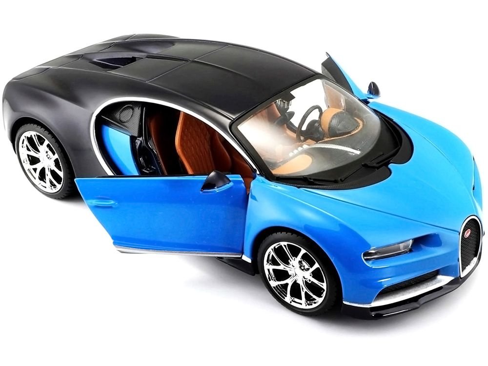 Bugatti Chiron Blue and Dark Blue 1/24 Diecast Model Car by Maisto view 2