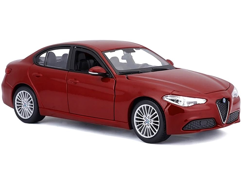 2016 Alfa Romeo Giulia Burgundy 1/24 Diecast Model Car by Bburago view 2