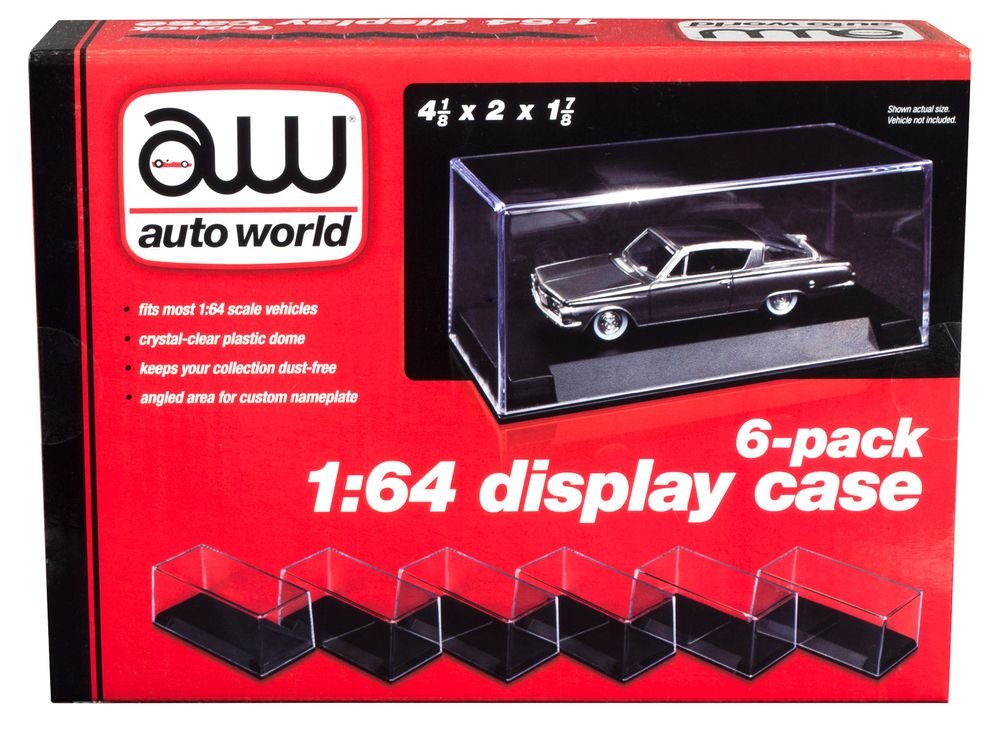 6 Collectible Display Show Cases for 1/64 Scale Model Cars by Auto World view 2