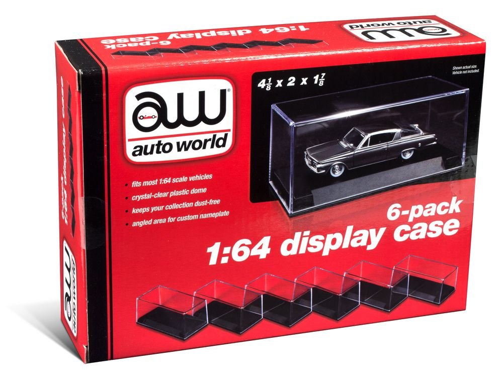 6 Collectible Display Show Cases for 1/64 Scale Model Cars by Auto World view 3