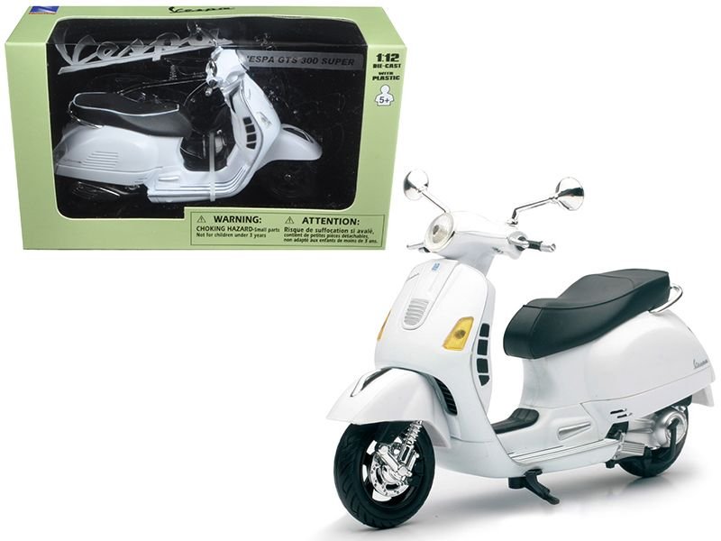Vespa GTS 300 Super White Motorcycle 1/12 by New Ray