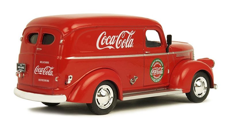 1945 Panel Delivery Van "Coca-Cola" Red 1/43 Diecast Model Car by Motorcity Classics view 2