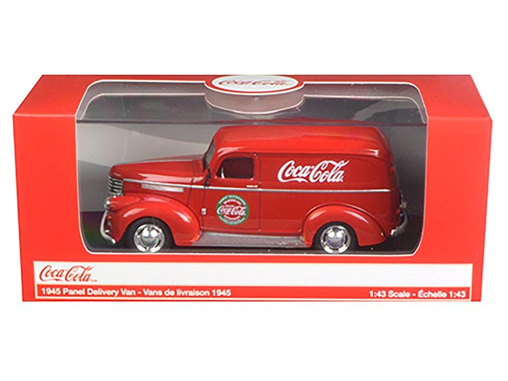 1945 Panel Delivery Van "Coca-Cola" Red 1/43 Diecast Model Car by Motorcity Classics view 3