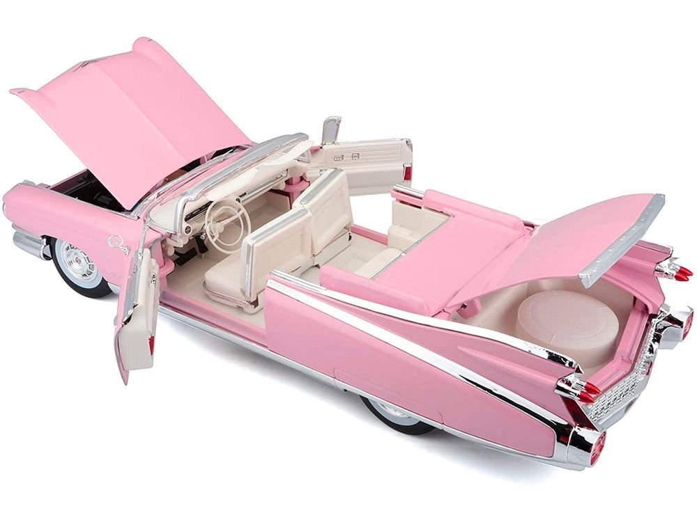 1959 Cadillac Eldorado Biarritz Convertible Pink 1/18 Diecast Model Car by Maisto view 2