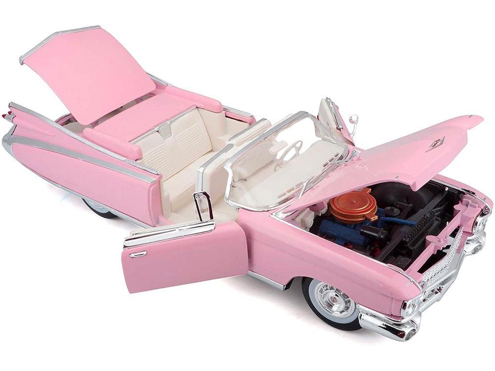 1959 Cadillac Eldorado Biarritz Convertible Pink 1/18 Diecast Model Car by Maisto view 3