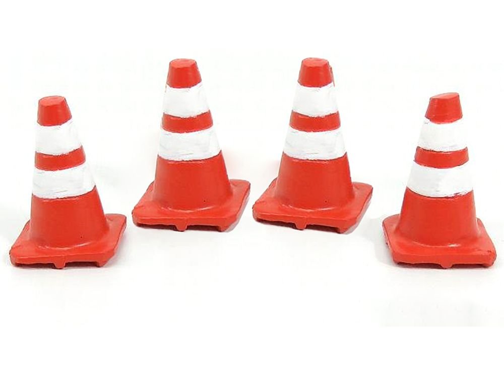 Traffic Cones Set of 4 Accessory For 1:24 Models by American Diorama view 2