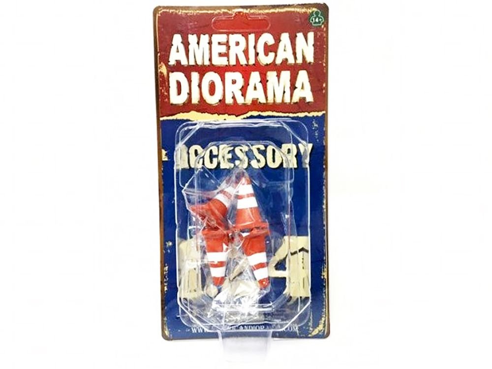Traffic Cones Set of 4 Accessory For 1:24 Models by American Diorama view 3