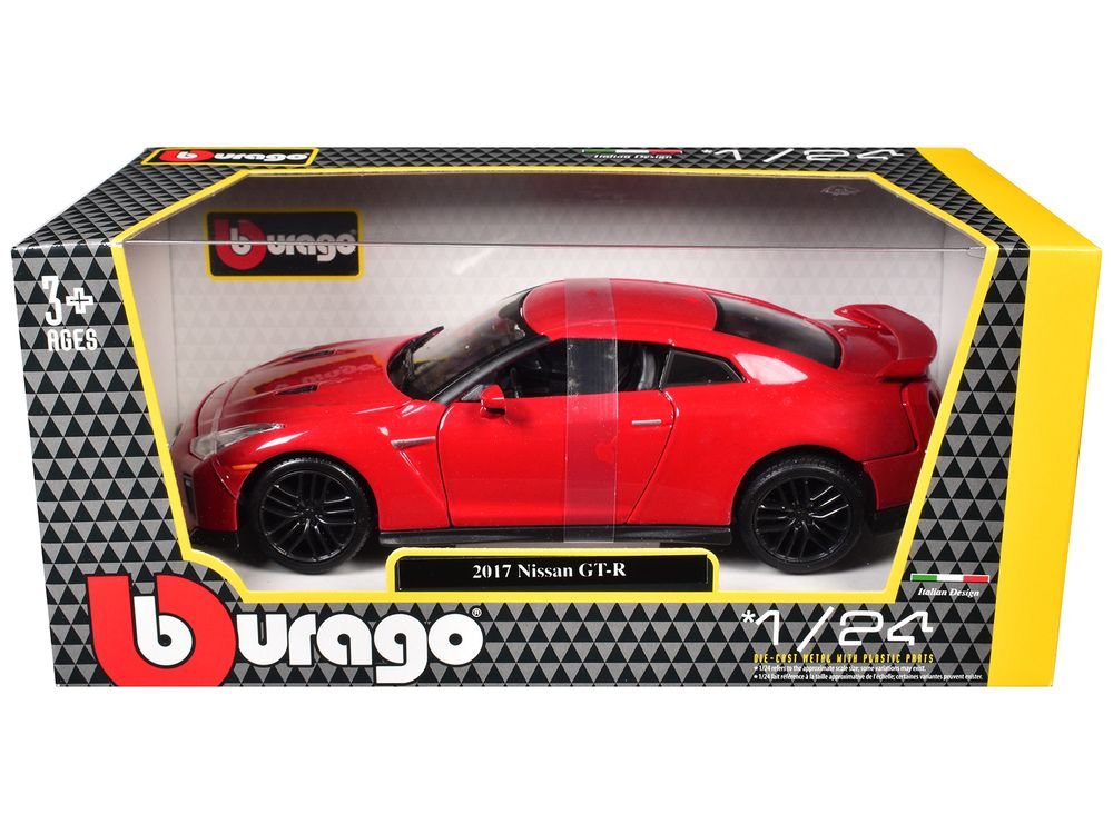2017 Nissan GT-R R35 Red 1/24 Diecast Car Model by BBurago view 3