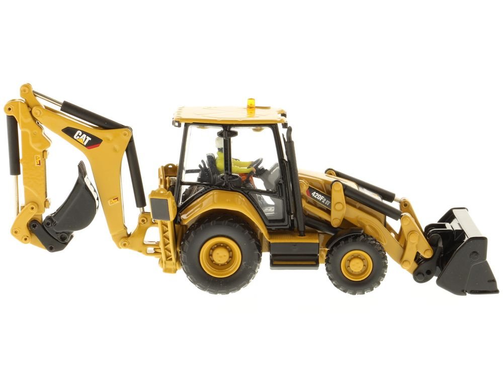 CAT Caterpillar 420F2 IT Backhoe Loader with Operator "High Line Series" 1/50 Diecast Model by Diecast Masters view 3