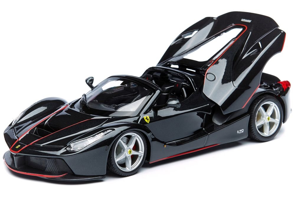 Ferrari LaFerrari F70 Aperta Black 1/24 Diecast Model Car by Bburago view 2