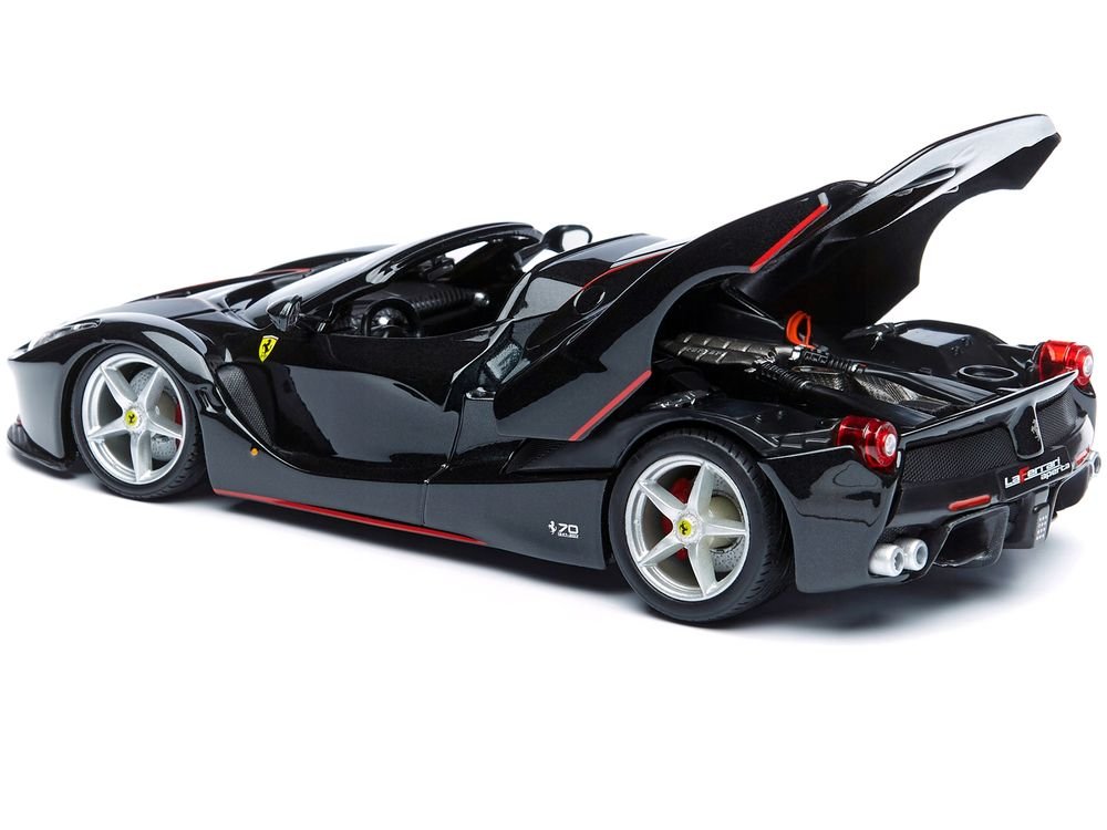 Ferrari LaFerrari F70 Aperta Black 1/24 Diecast Model Car by Bburago view 3