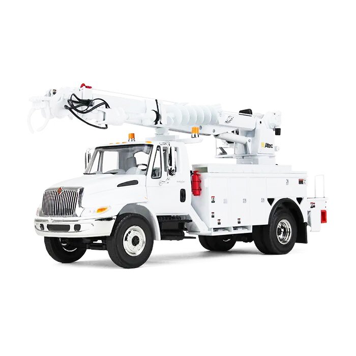 International DuraStar Truck with Digger Derrick Body "Altec" White 1/34 Diecast Model by First Gear view 2